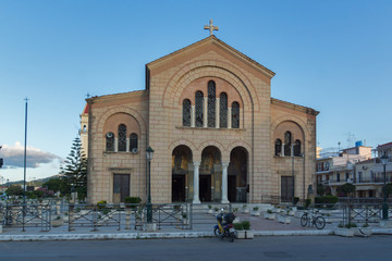 Frontal view of Cathedral of Saint Dionysios in Zakynthos City, Greece