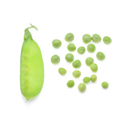 Snow peas isolated on white background