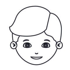 boy cartoon face icon. Kid child little and people theme. Isolated design. Vector illustration