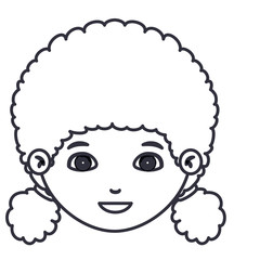 Girl cartoon face icon. Kid child little and people theme. Isolated design. Vector illustration