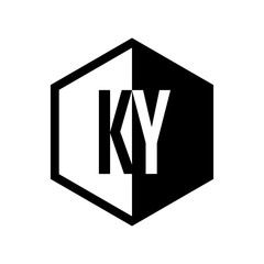 Fototapeta premium INITIAL hexsagonal HALF LOGO