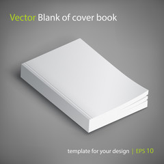 Blank of book cover, vector illustration. Template for your design.