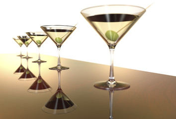Martini Glasses 3D render