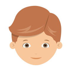 Obraz premium boy cartoon face icon. Kid child little and people theme. Isolated design. Vector illustration