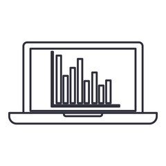 Infographic and laptop icon. Information business and analytics theme. Isolated design. Vector illustration