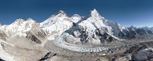 Beautiful view of mount Everest, Lhotse and nuptse