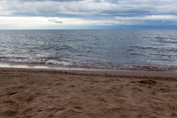 cloudy weather on the sea as background