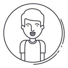 Man cartoon inside circle icon. Avatar people person and human theme. Isolated design. Vector illustration