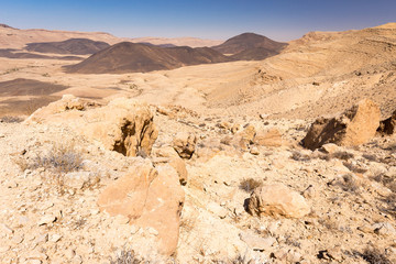 Crater mountains stone desert landscape Middle East nature sceni