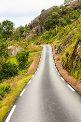 Road landscape in norwegian mountains