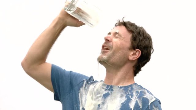 Model released man pours pint of beer on face because he simply loves beer that much.