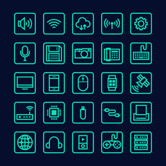 Technology line icon isolated vector illustration