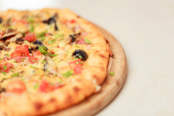 Tasty pizza isolated on white