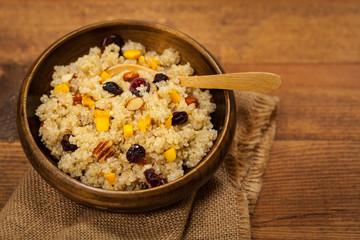 Quinoa Porridge. Selective focus.