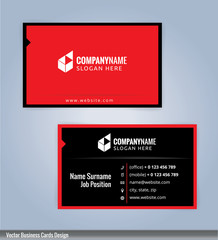 Modern creative and clean business card Design template. Black and Red template