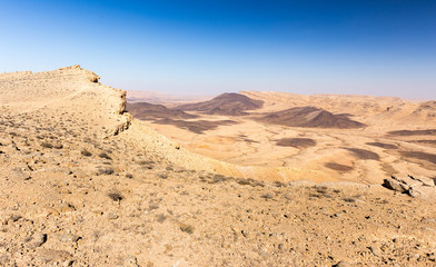 Crater mountains stone desert landscape Middle East nature sceni