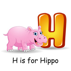 Obraz premium Animals alphabet: H is for Hippo 