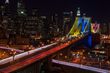 Fototapeta na wymiar Brooklyn Bridge Nightscape