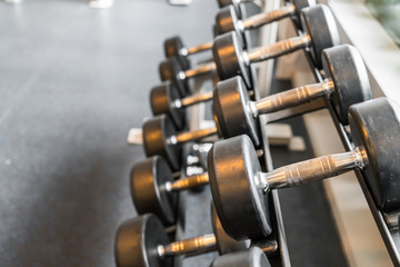 Naklejka premium Sports dumbbells ( Filtered image processed vintage effect. ) .