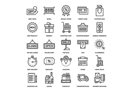 Shopping and Retail Icons Set 03