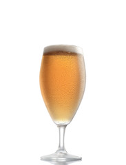 glass of beer on a white background