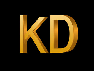 Fototapeta na wymiar KD Initial Logo for your startup venture