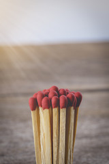 matchsticks  with filter effect retro vintage style