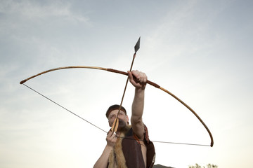 Robin Hood. Archer with arrow and long bow