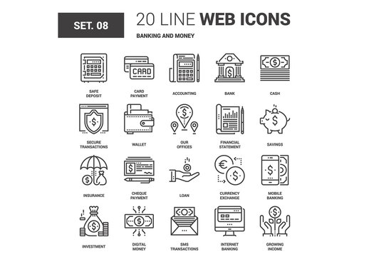 Banking and Money Icons Set