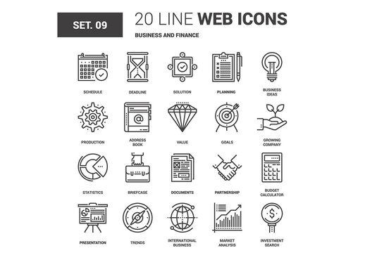 Business and Finance Icons Set