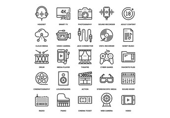 Media and Entertainment Icons Set