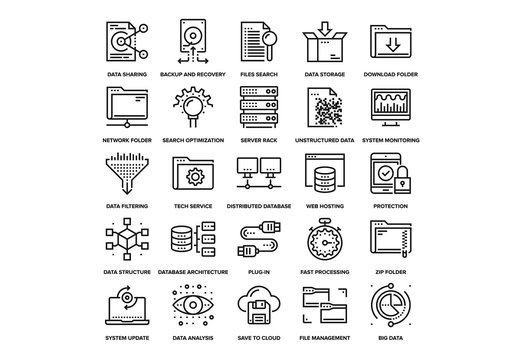 Data Management Icons Set