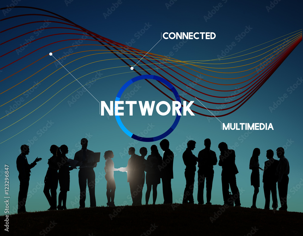Poster network communication connection web concept