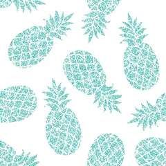 Wallpaper murals Pineapple Pineapple vector seamless pattern for textile, scrapbooking or wrapping paper. 