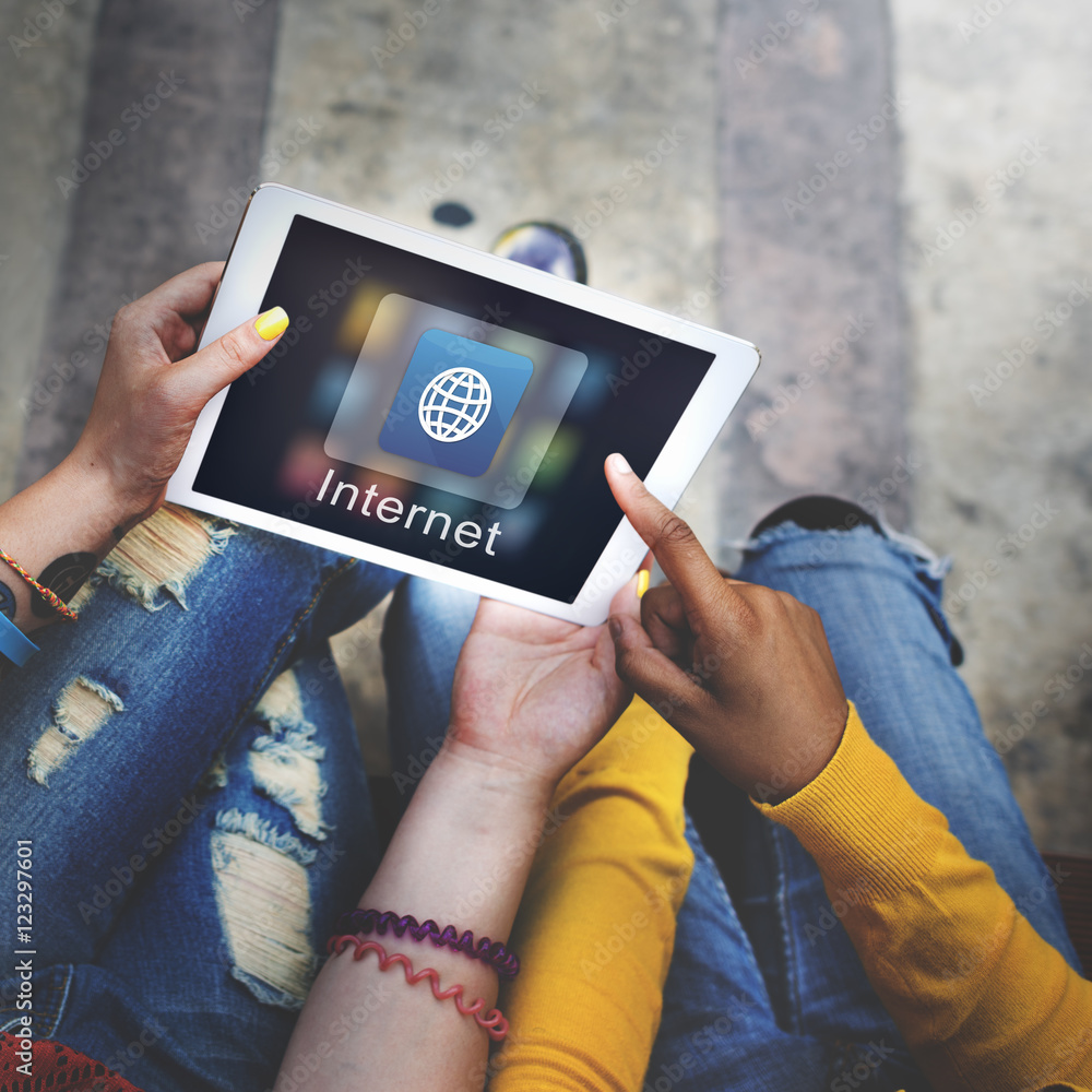 Poster communication connection network globe concept