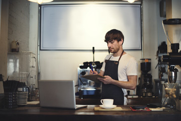 Cafe Coffee Waiter Staff Serving Cafeteria Apron Concept