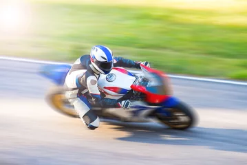 Gordijnen Dynamic motorbike racing © sergio37_120