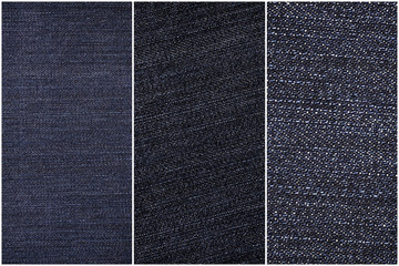 Fototapeta premium a blue shabby jeans texture close up set