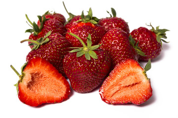 Strawberries isolated over white background