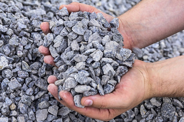palm full of crushed granite