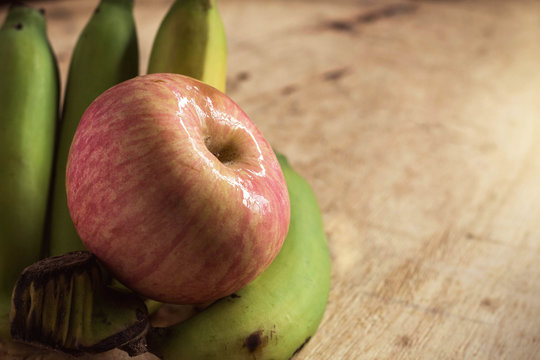 Apples on a wooden