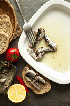 sardines with vegetables for meal