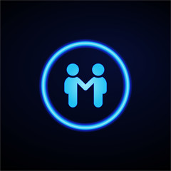 Glowing App Button - Dark