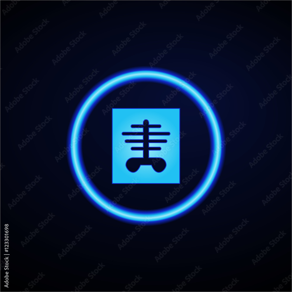 Poster glowing app button - dark