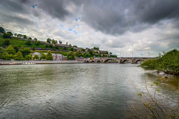 Fototapeta na wymiar Jambes Bridge in Namur, Belgium