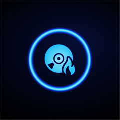 Obraz premium Glowing App Button - Dark