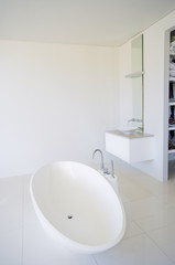 Modern Bathroom interior. Beautiful Large Bathroom in Luxury Home