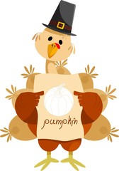 Turkey with the image of a pumpkin