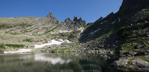 Tale lake in the mountains of the Western Sayan