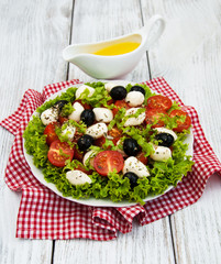 salad with mozarella cheese and vegetables
